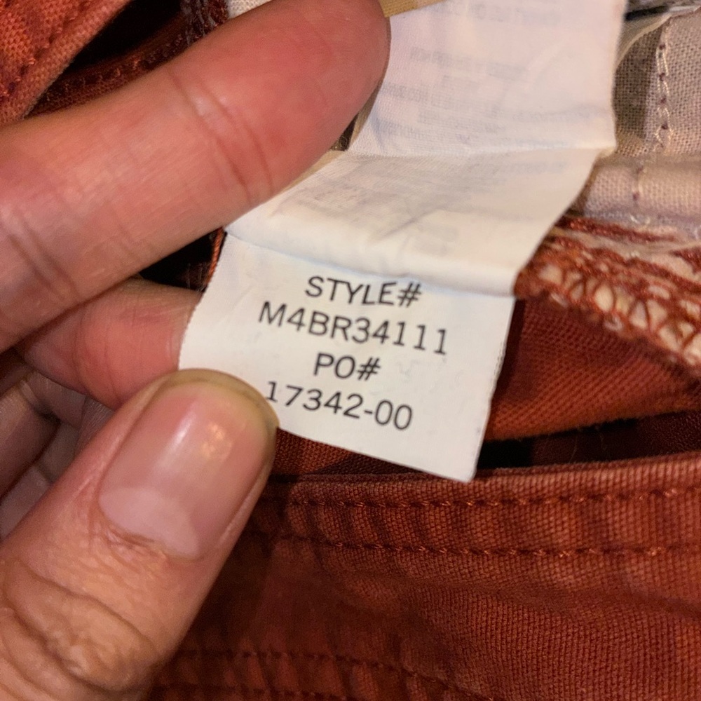 prAna Bronson Pants in Henna Cinnamon Color Organic Cotton Eco Mens sz 34 x 32* - Picture 8 of 8